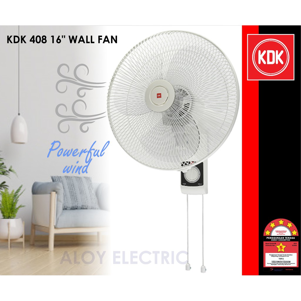 KDK WALL FAN KU408 16″ (WHITE) Shopee Malaysia