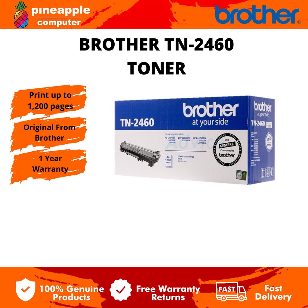 Brother TN-2460/ TN-2480 Black Original Toner Cartridge For HL-L2370DN ...