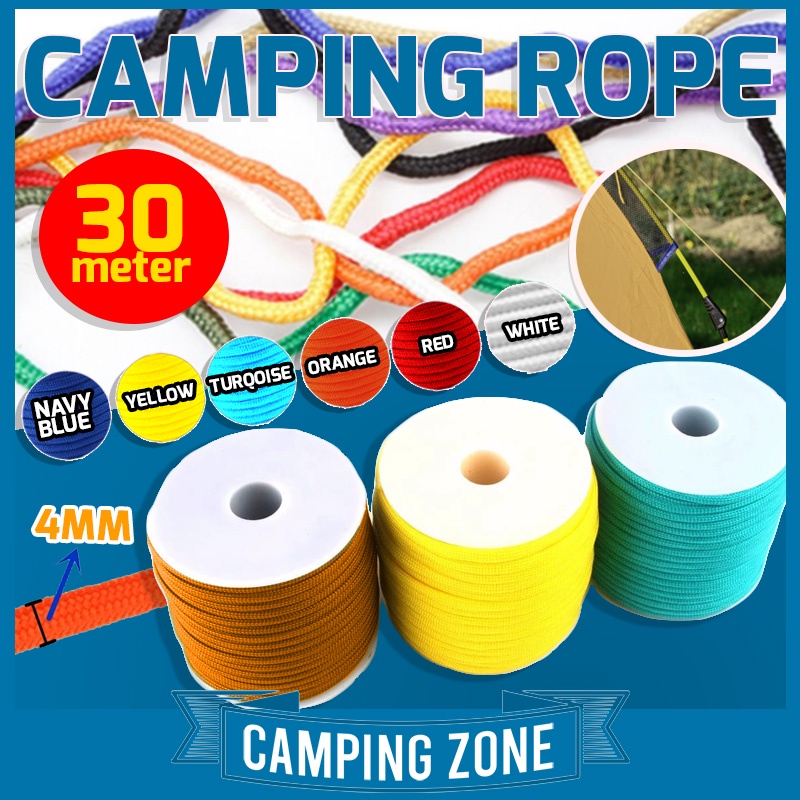 High Quality Tent Rope 30M variation color Nylon Rope Camping Rope 4mm ...