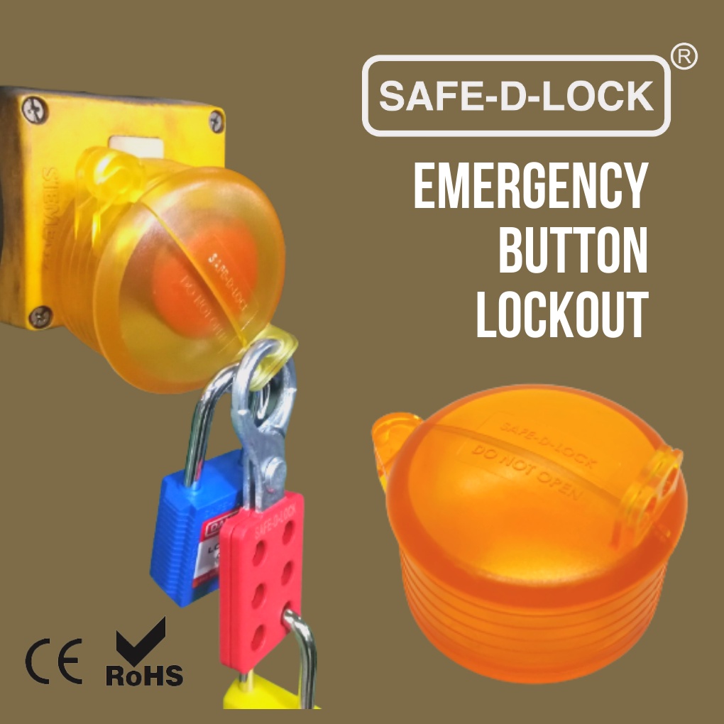 SAFEDLOCK EMERGENCY BUTTON LOCKOUT, LOCKOUT TAGOUT , ELECTRICAL LOTO