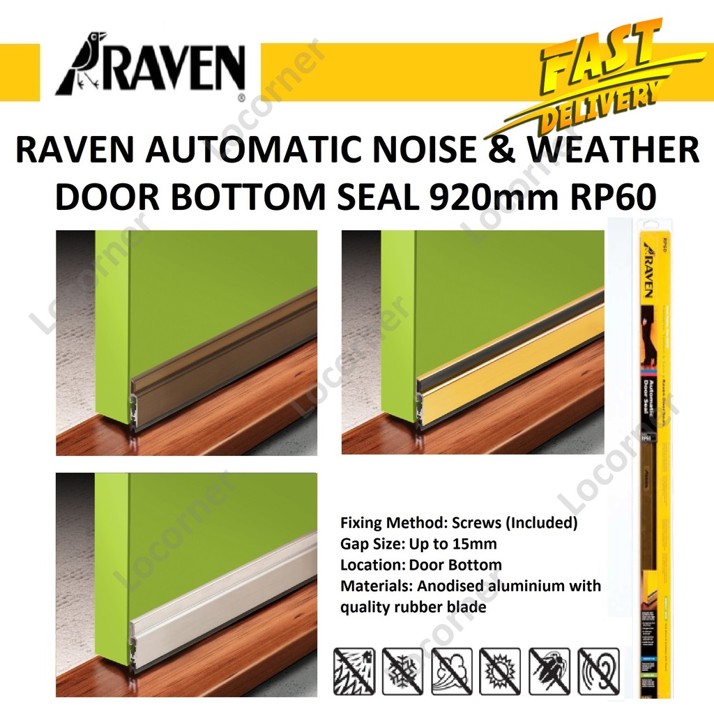 RAVEN RP60 DIY Automatic Noise & Weather Bottom Door Seal 920mm / Door