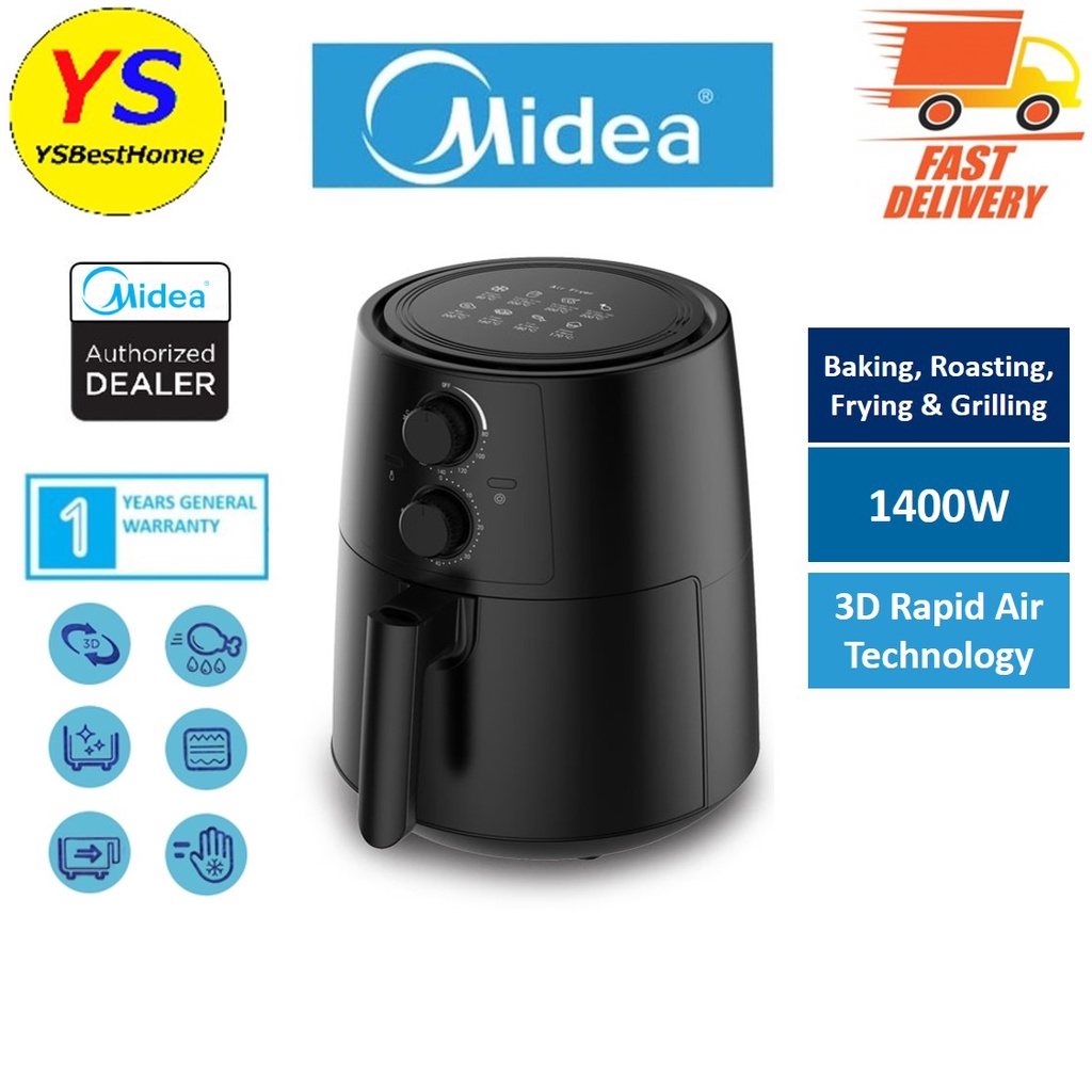 Midea Air Fryer Large 3.5L Capacity 3D Air Flow System MAF-35A | Shopee ...