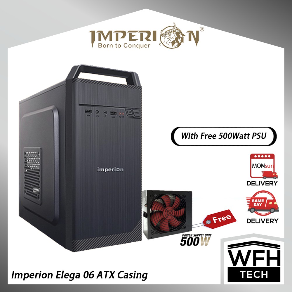 Imperion Elega 06 ATX Casing With Free 500W Power Supply PSU | Shopee ...