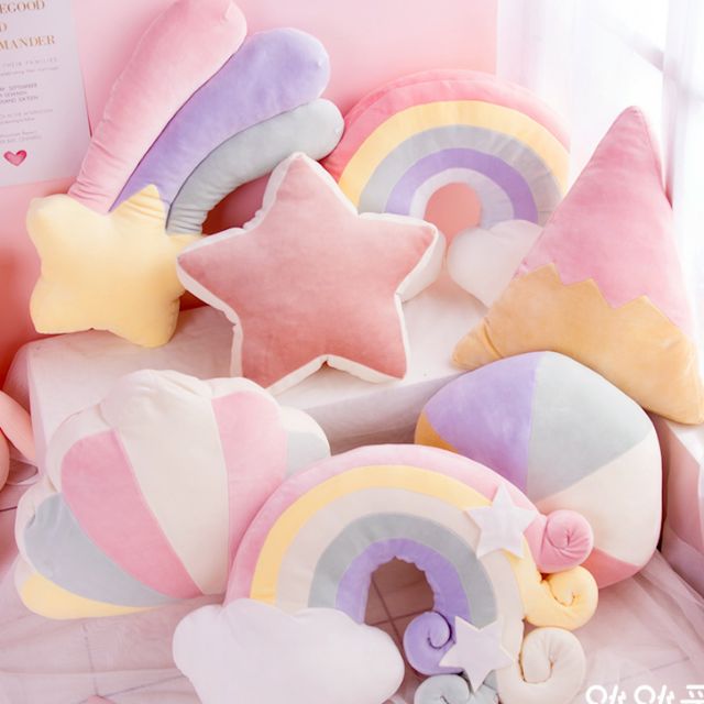 Cute Fluffy Cotton Pastel Pillow Bedding Accessories Bedroom Decor Shopee Malaysia