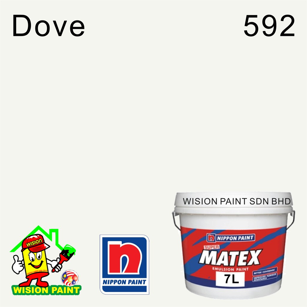 L Dove Nippon Paint Super Matex Emulsion Interior Matt Quality Paint Kuasa Penutup Yg