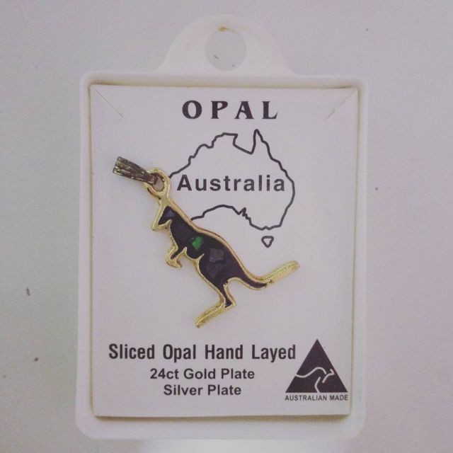 Australia sliced opal hand layed 24ct gold plate silver plate