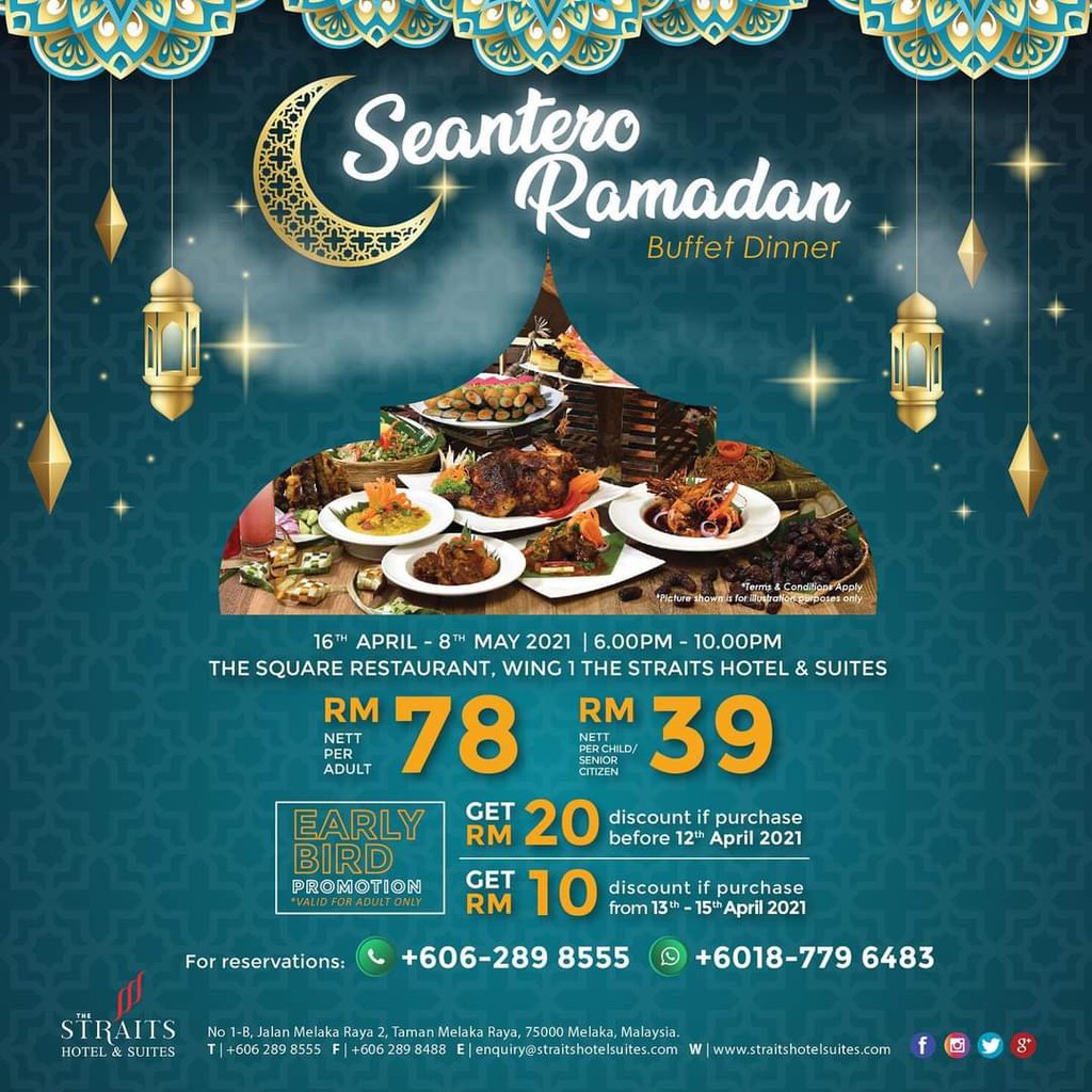 Ramadhan Buffet Dinner Voucher at The Straits Hotel and Suites Melaka