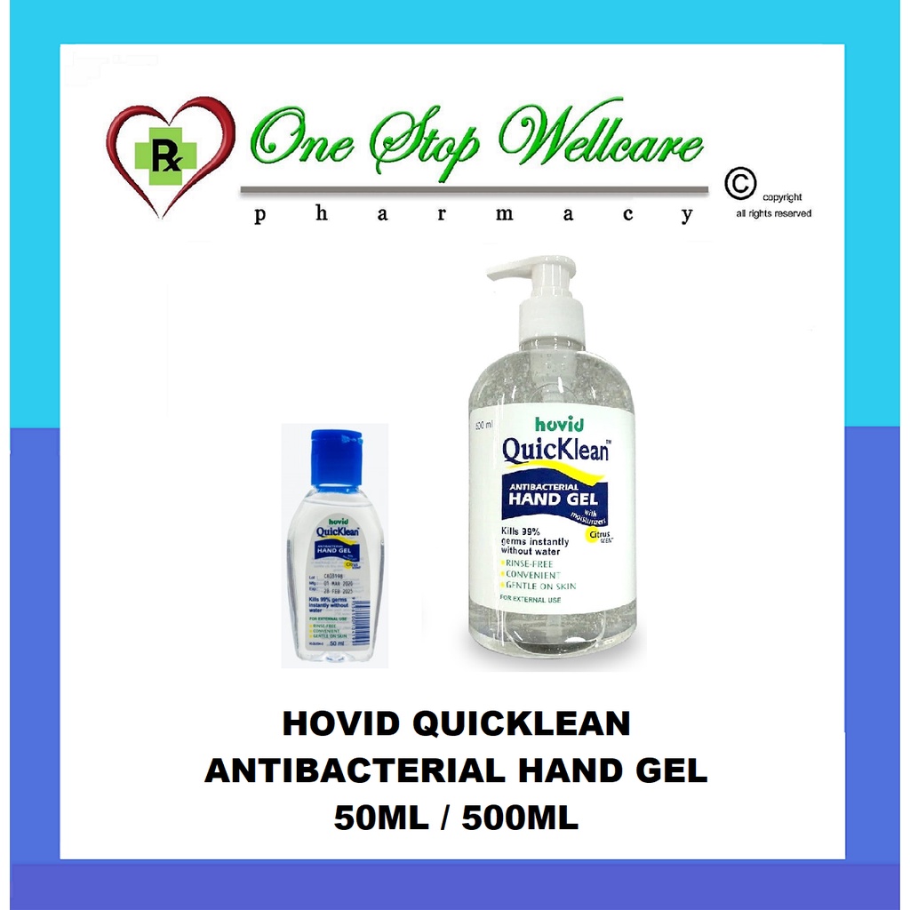 HOVID QUICKLEAN ANTIBACTERIAL HAND GEL 50ML/500ML | Shopee Malaysia