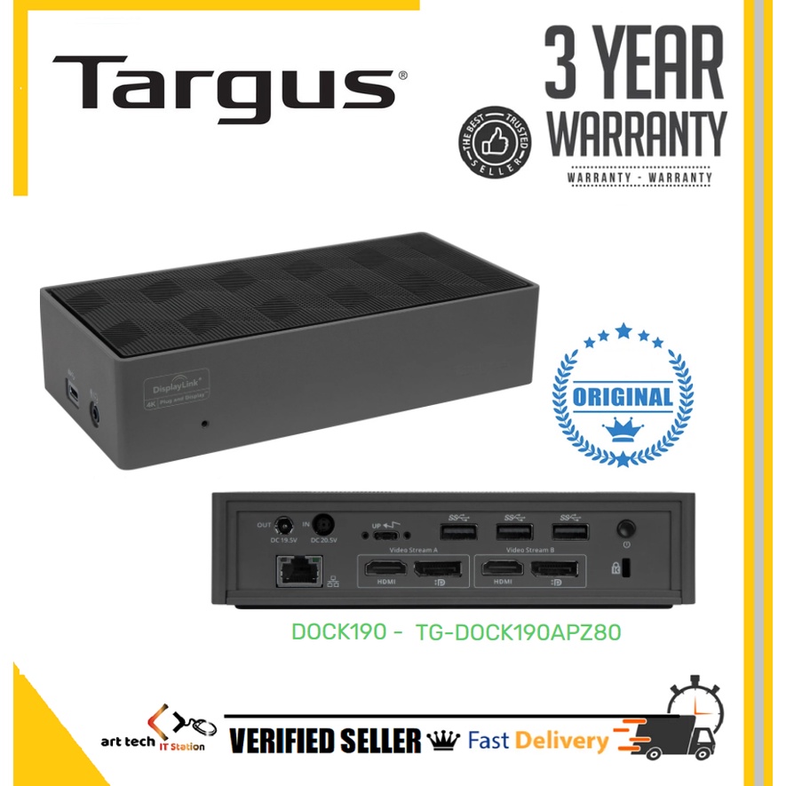 DOCK190 - TARGUS DOCKING STATION USB-C UNIVERSAL DV4K WITH POWER TG ...
