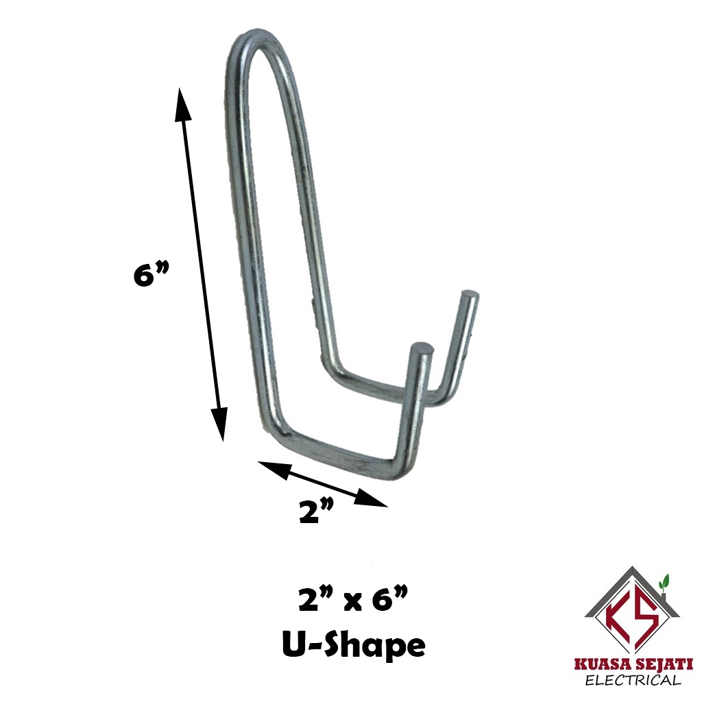 Fan Hook c/w Bolt & Nut/ U Shape / J Hook Ceiling Fan Hook (Untuk Ikat