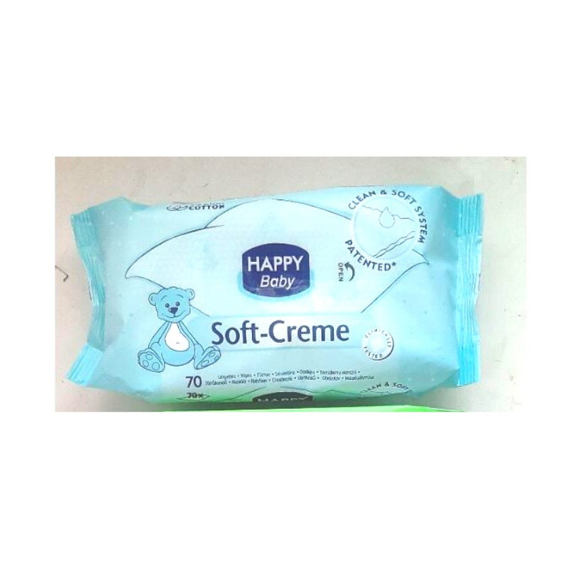 LELONG TERMURAH FREEGIFT] HAPPY BABY SOFT-CREME WIPES BABY
