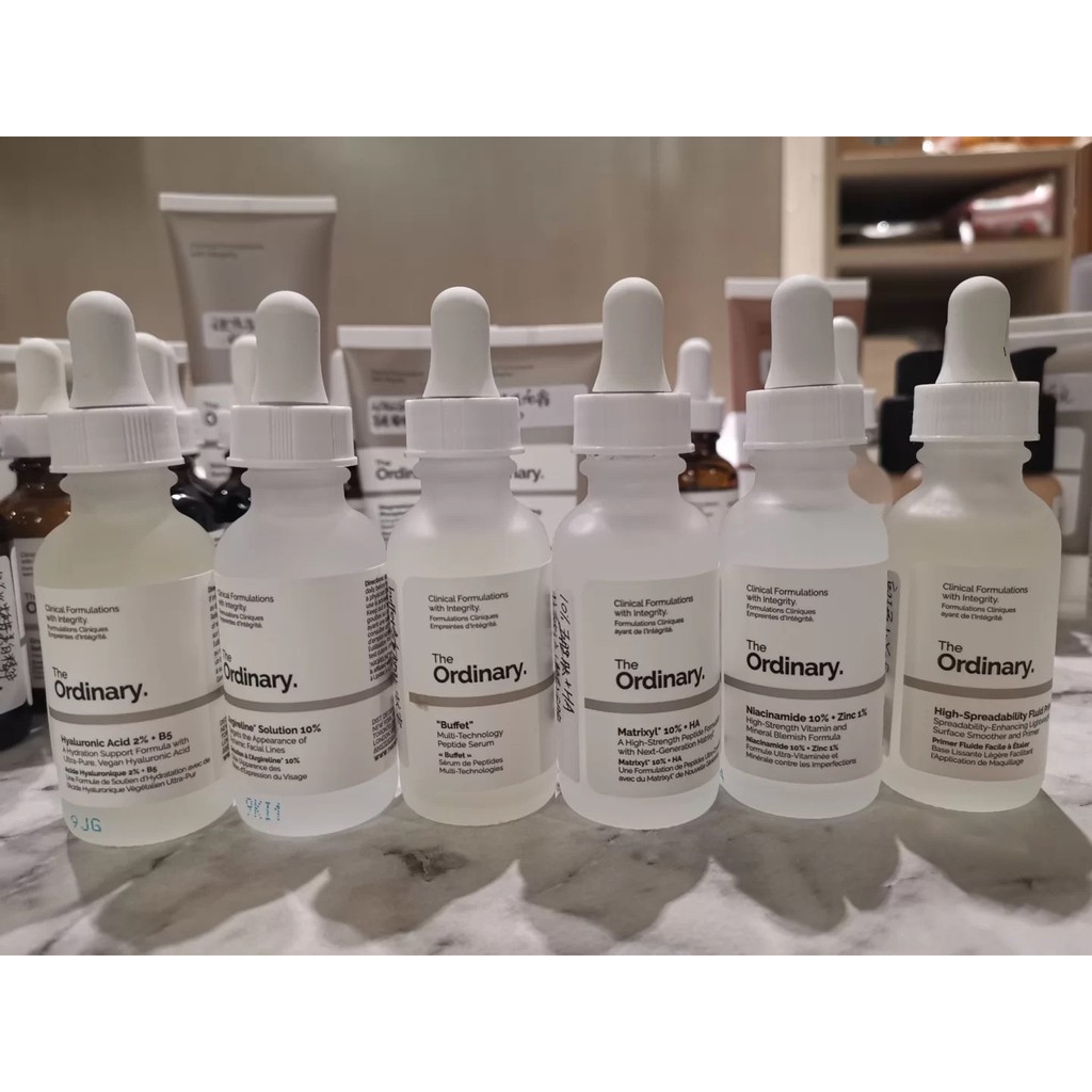The Ordinary Niacinamide/AHABHA Peeling/Alpha arbutin/Caffeine/Hyaluronic Acid/Buffet/Lactic
