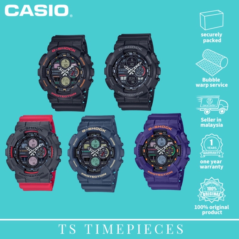 CASIO G SHOCK GA-140 Boombox-Inspired Series GA-140-1A1 / GA-140-1A4 /  GA-140-2A / GA-140-4A / GA-140-6A / GA-140-6