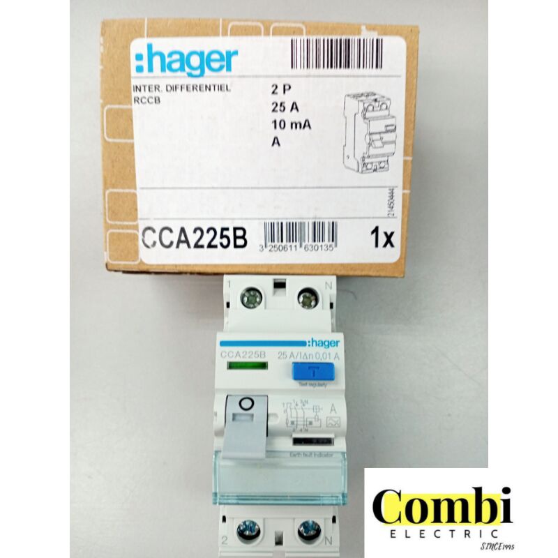 HAGER ELCB / RCCB 25A 2P 10mA TYPE A ELCB / RCCB | Shopee Malaysia