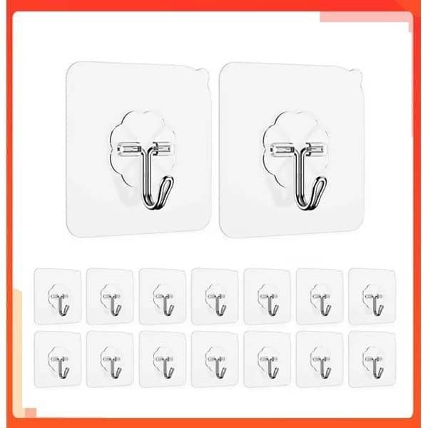 1PCS Adhesive Hook Heavy Duty Wall Hooks 10kg (Max) Self Adhesive Hook