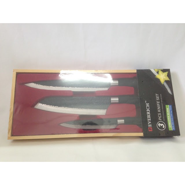 3 pcs knife set Everrich NonStick Coating Shopee Malaysia
