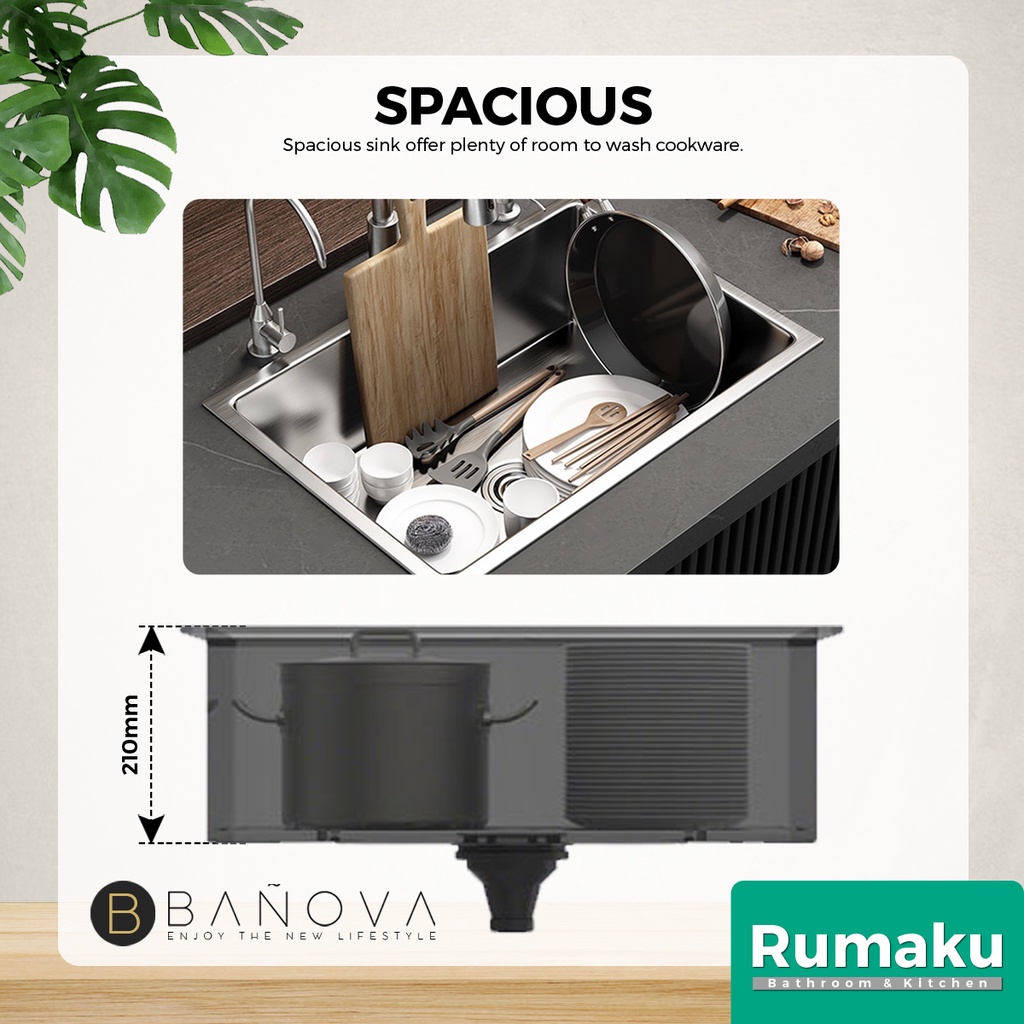 BANOVA / LUXE SUS 304 Stainless Steel Home Kitchen Sink BANOVA / LUXE SUS 304 Stainless Steel Home Kitchen Sink
