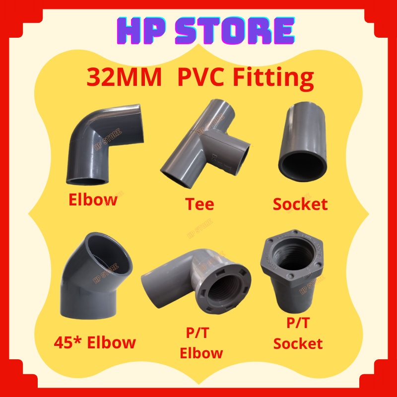 32mm (1 1/4") PVC Fitting PVC Joint Connector PVC Elbow Socket Elbow
