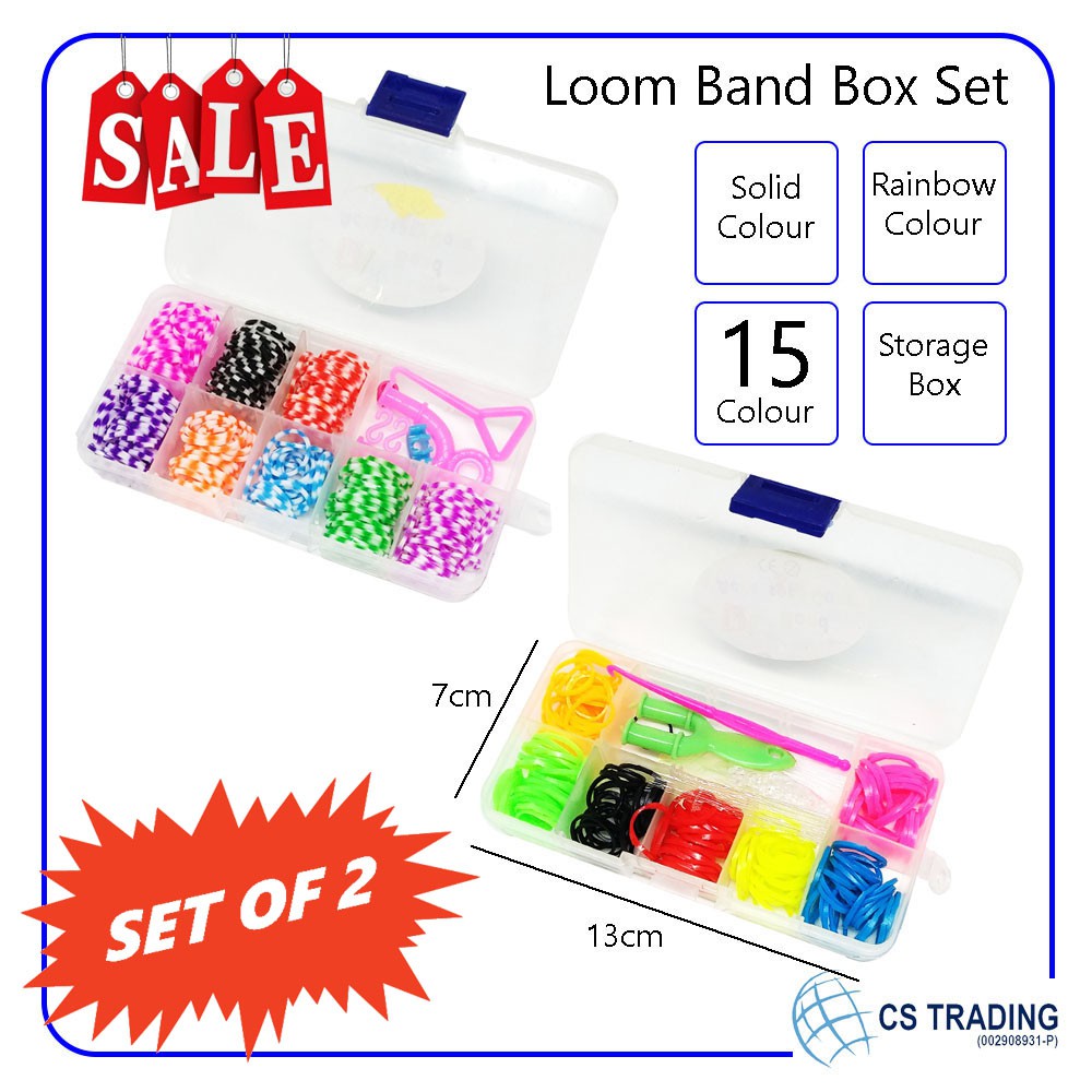 [BUY 1 FREE 1] Large Loom Band Set and Loom Band Board with Storage