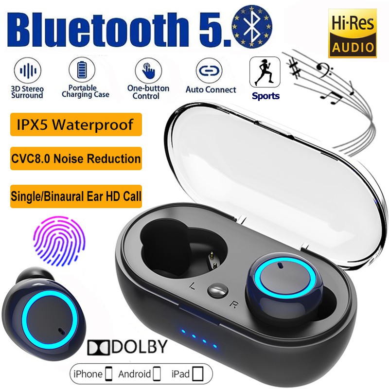 TWS Bluetooth 5.0 Earphone True Wireless Earbud HiFi Stereo