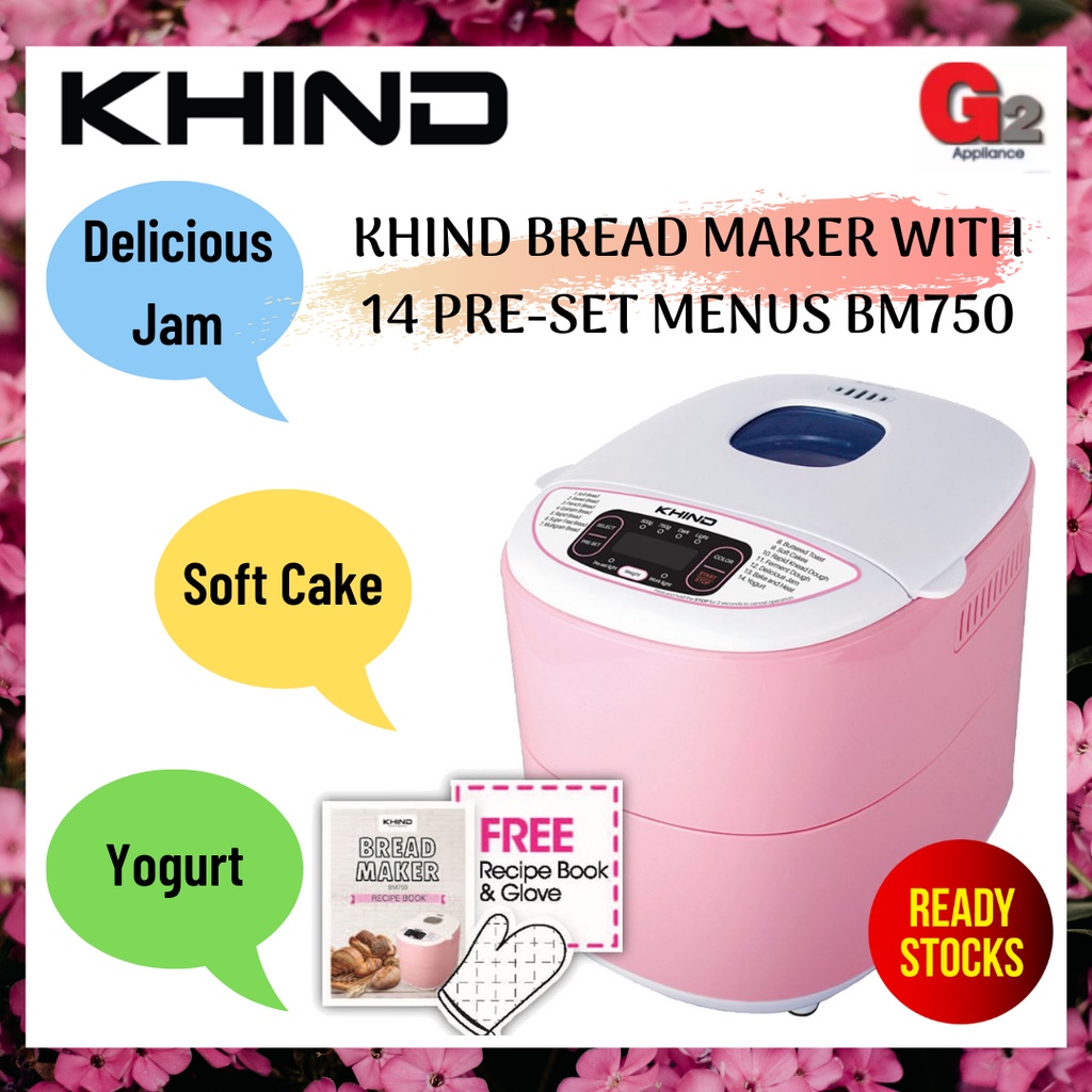 KHIND BREAD MAKER WITH 14 PRE-SET MENUS BM750 ( READY STOCK ) | Shopee ...