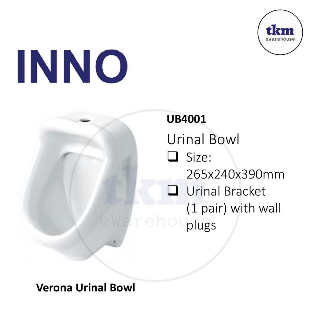 BRAVAT INNO SERICITE WALL HUNG URINAL BOWL URINAL BRACKET C/W INTEGRAL