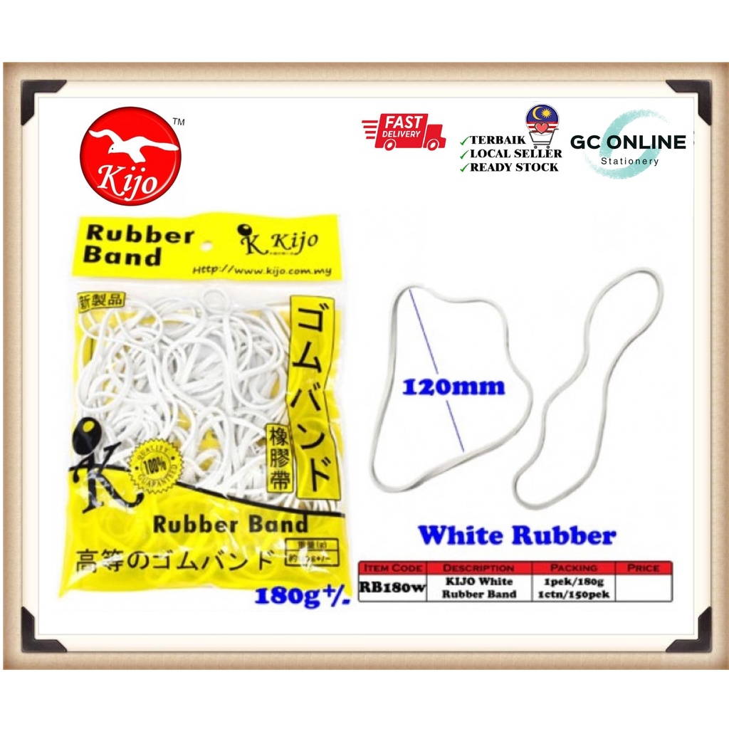 Kijo Rubber Band White 180g / Getah Putih for Postman | Shopee Malaysia