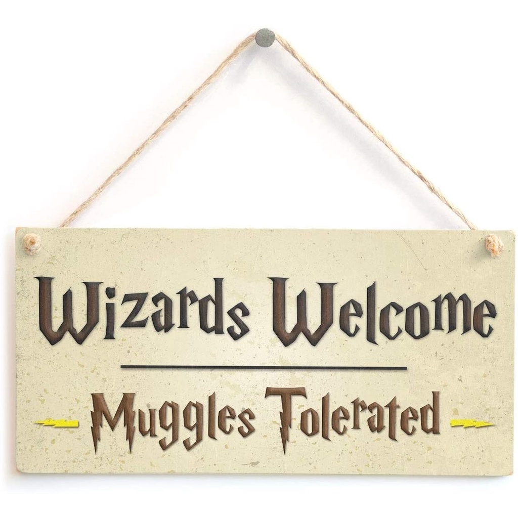 DOBUR | Wizards Welcome Muggles Tolerated Gift Hanging Plaque Home Wood ...