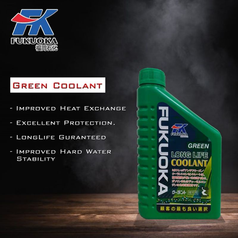 GREEN LONG LIFE COOLANT (1L) FK FUKUOKA ANTI-FREEZE CAR RADIATOR ANTI ...