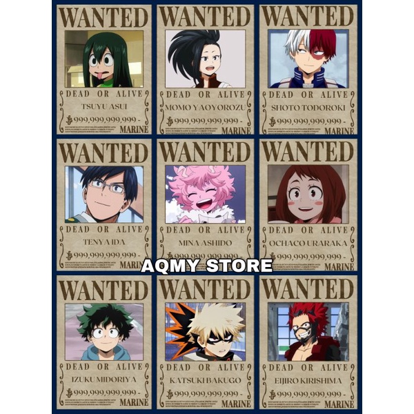 Custom Wanted Poster My Hero Academia Characters | Shopee Malaysia