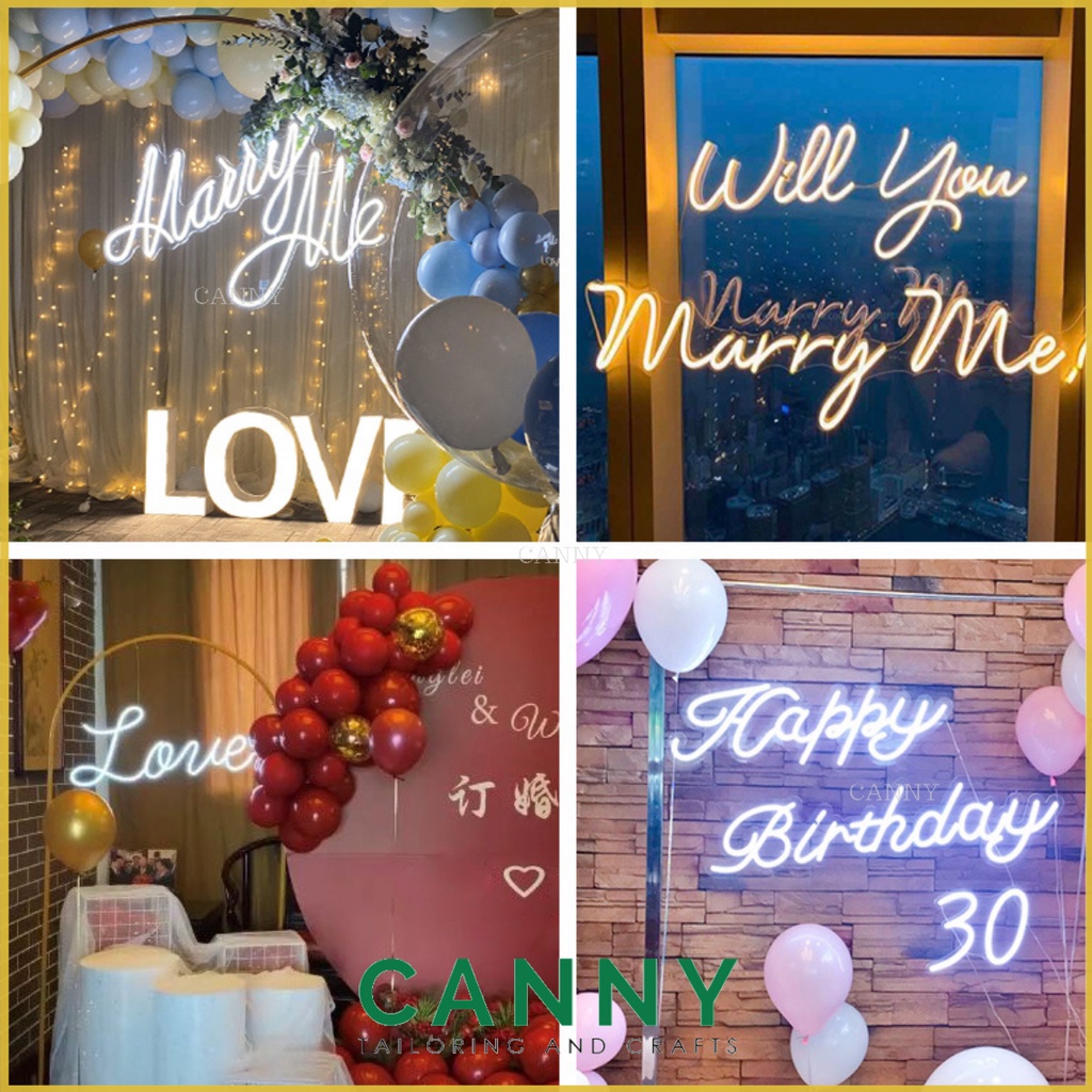 LED LIGHT HAPPY BIRTHDAY / MARRY ME / PARTY BACKDROP DECORATION (USB ...