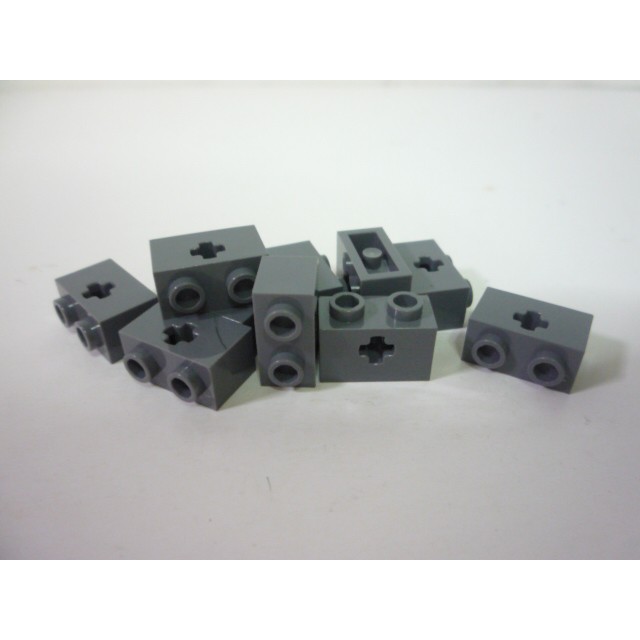 LEGO Genuine Parts - Technic 1x2 Bricks w/Axle Hole - Dark Grey X 10 ...