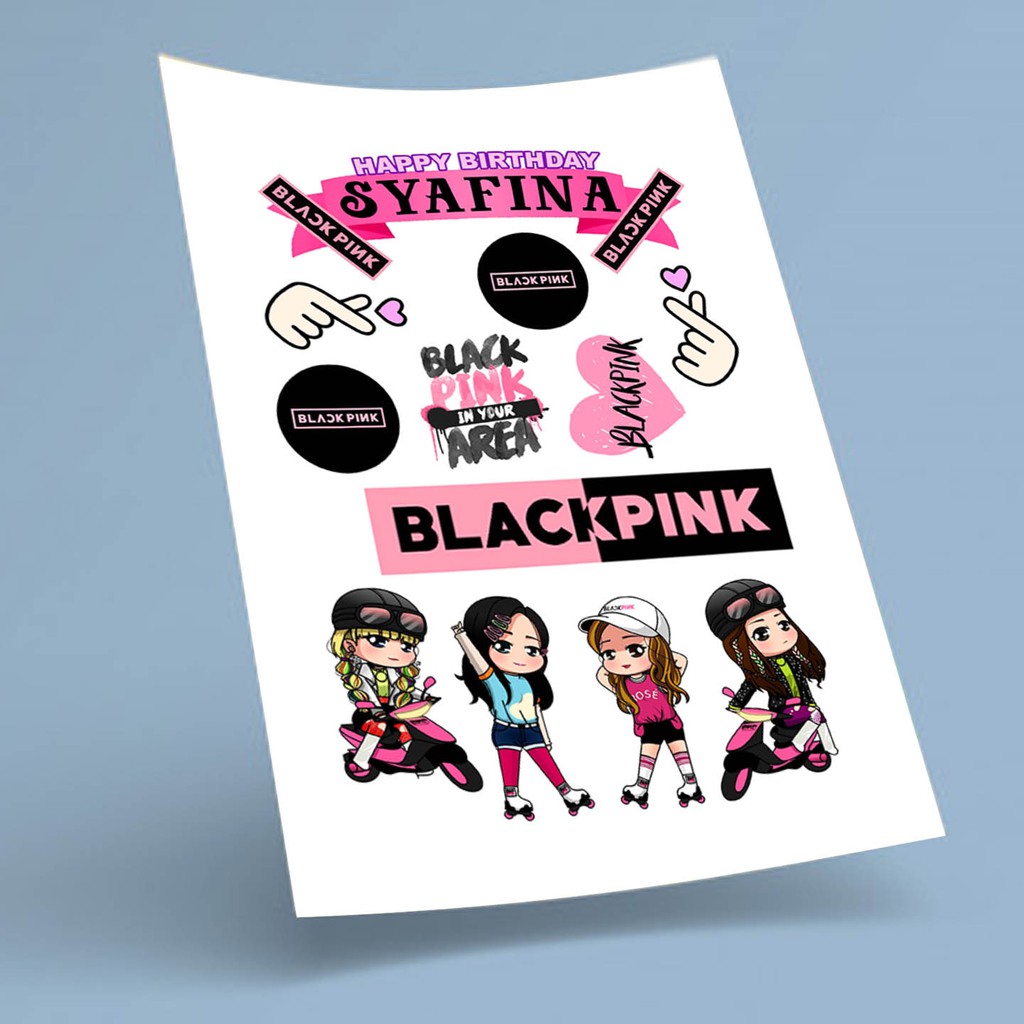 BLACK PINK CUSTOM NAME & AGE [JPEG FORMAT/FILE] [CAKE TOPPER] [PRINT ...