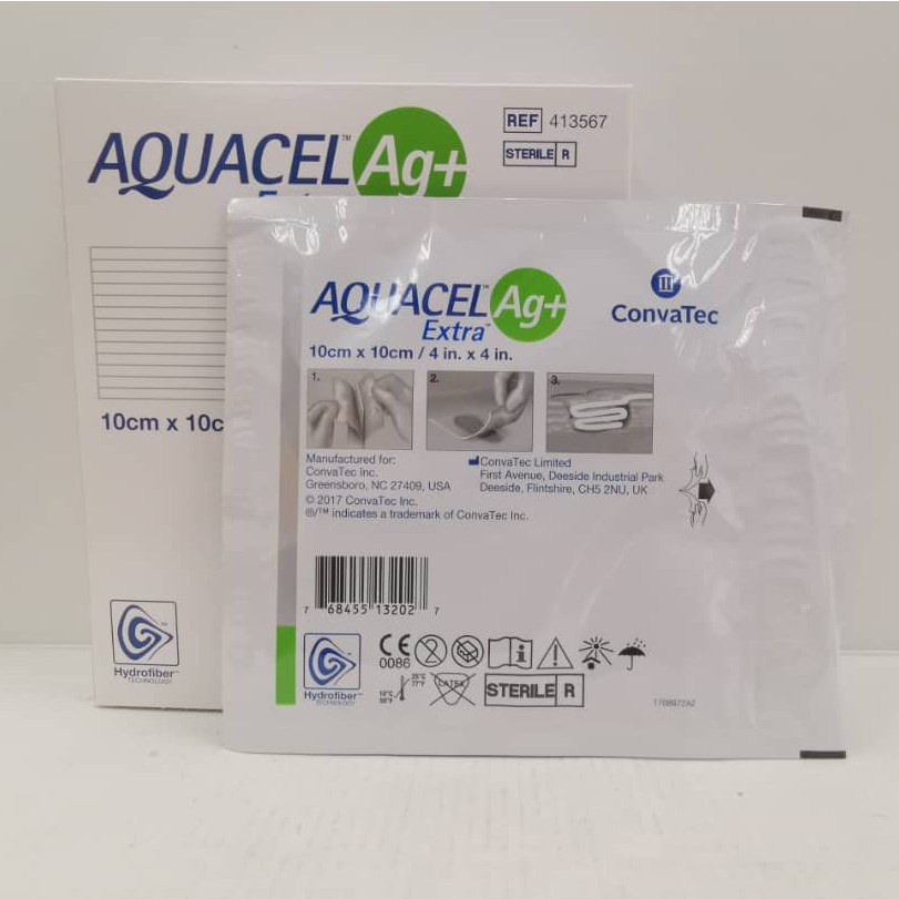 AQUACEL EXTRA AG+ 10CM X 10CM WOUND DRESSING 10PCS EXPIRY 2024/08
