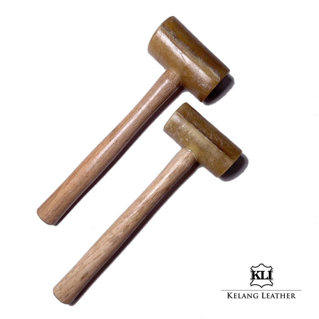 Raw Hide Leather Mallet Hammer with Wood Handle NonMarking Striking