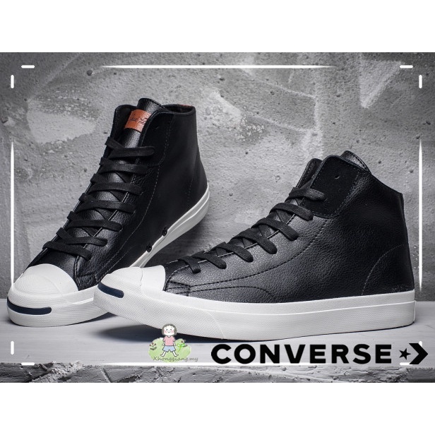 Xq1 Co erse Jack Purcell High Cut Couple Unisex Casual Skate Shoes Cowhide Leather Black Fashion New Arrivals Shopee Malaysia