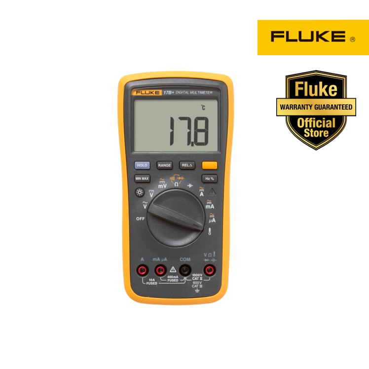 Fluke 17B+ Digital Multimeter, CAT III 600V Safety Rated(Discontinued ...