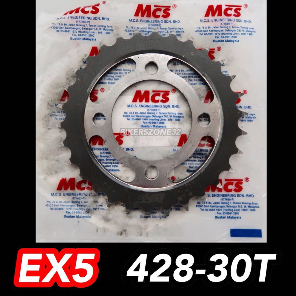 Honda EX5 MCS Rear Sprocket / Spoket 428 - 30T (Made In Malaysia ...