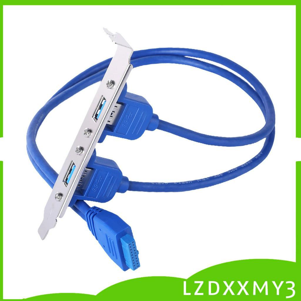 HOT Dual 2 Ports USB 3.0 Back Panel to 20pin Header Cable with PCI