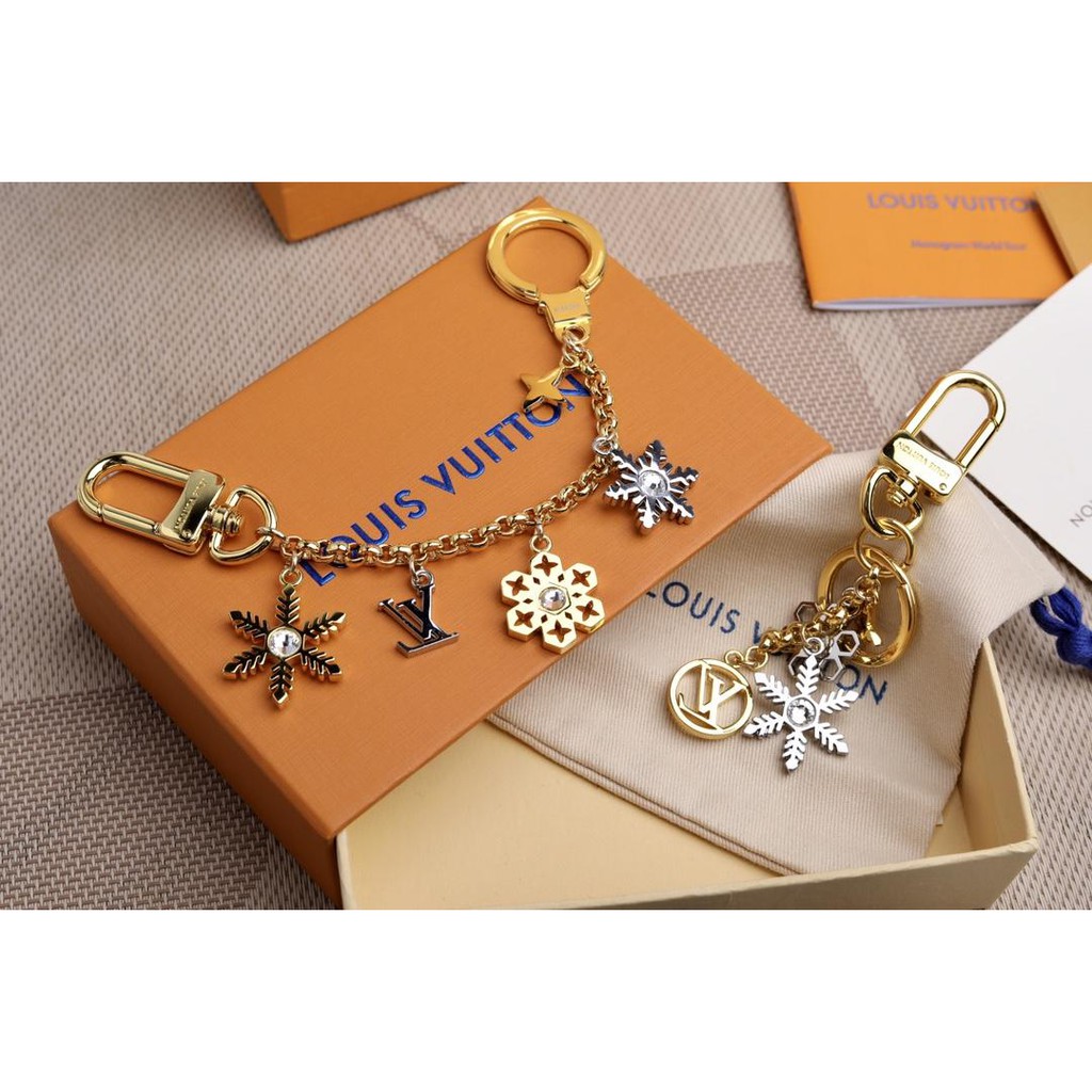 LV Snowflakes bag charm and key ring make snowflake-shaped