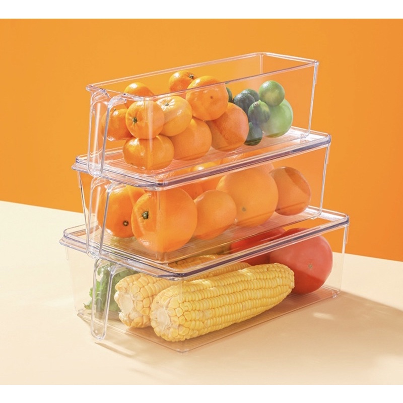 Clear PET Refrigerator Pantry Cosmetic Stationery Organizer Container