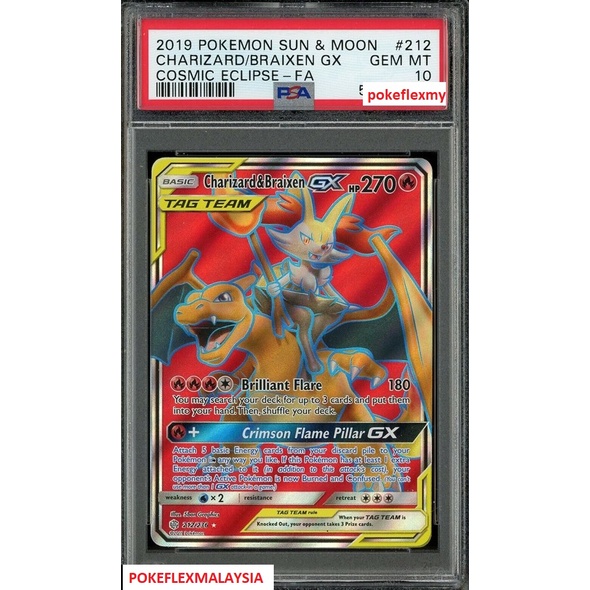 Charizard & Braixen GX Full Art #212 Unbroken Bonds - Pokemon PSA 10 ...