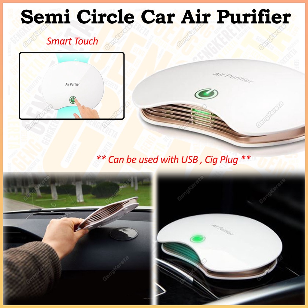 Car Air Purifier Semi Circle USB Smart Home Fresh Oxygen Cleaner Car