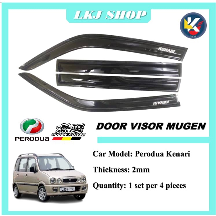 Perodua Kenari Door Visor Mugen Air Press Window Wind Deflector (4PCS