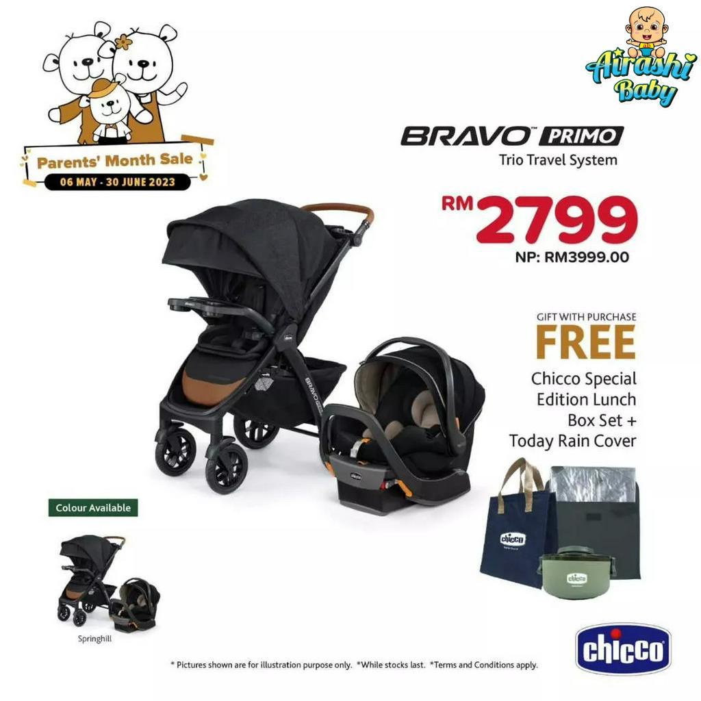 Chicco Bravo Primo Stroller + Chicco Keyfit 35 Car Seat + Isofix Base [ Free Raya Gift Set