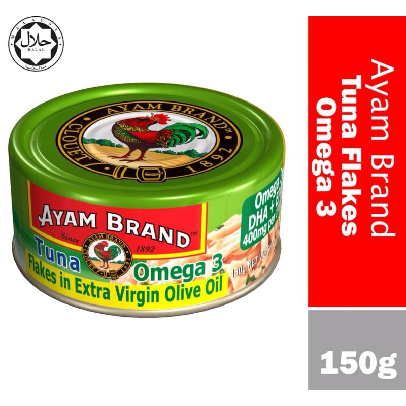 AYAM BRAND Tuna Omega 3 Flakes in Extra Virgin Olive Oil Shopee