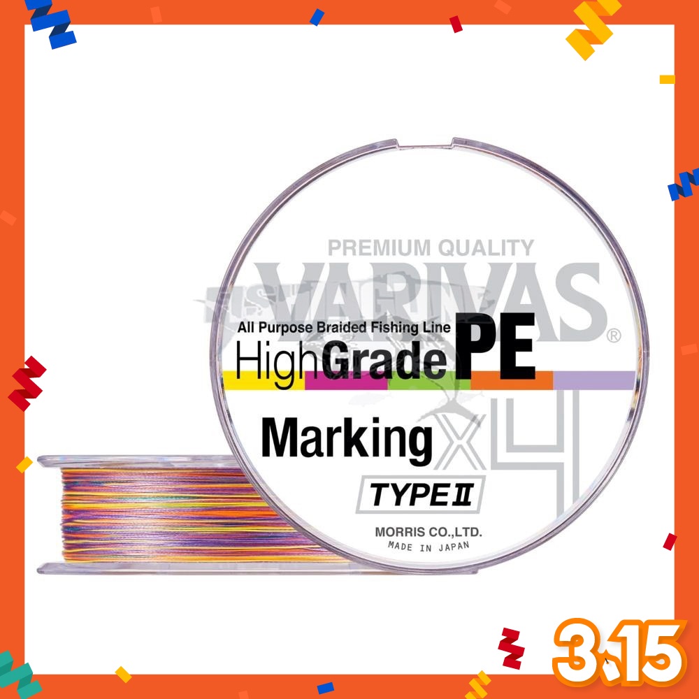 🔥SALE🔥Varivas High-grade Type2 X4 [4 sulam] Multicolour PE Marking All  Purpose Braided Fishing Line 150M