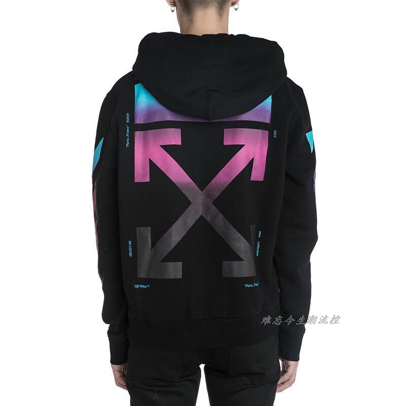 Off white gradient on sale zip up hoodie