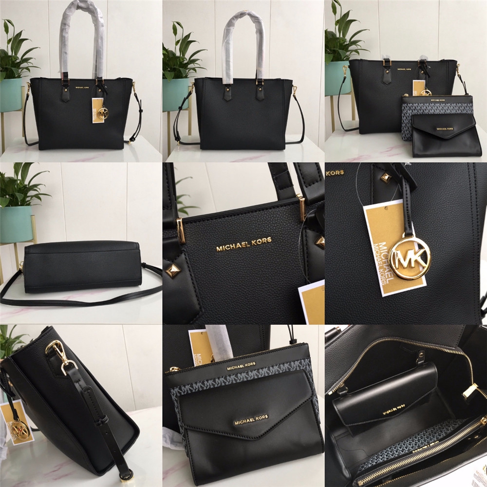 Kimberly Large Pebbled Leather and Logo 3-in-1 Tote Bag Set