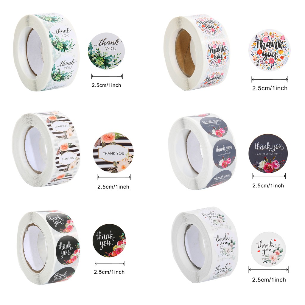 500pcs 1inch(2.5cm) Round Thank You Labels Seal Stickers Scrapbook ...